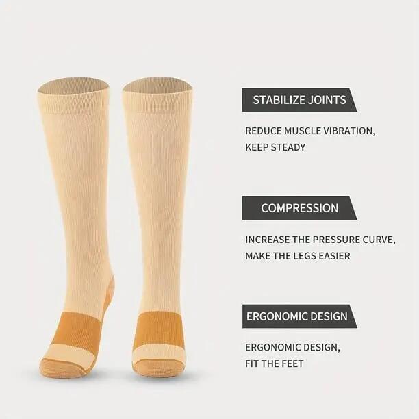 Lot de 3 paires de chaussettes de compression en cuivre pour la circulation 3/7