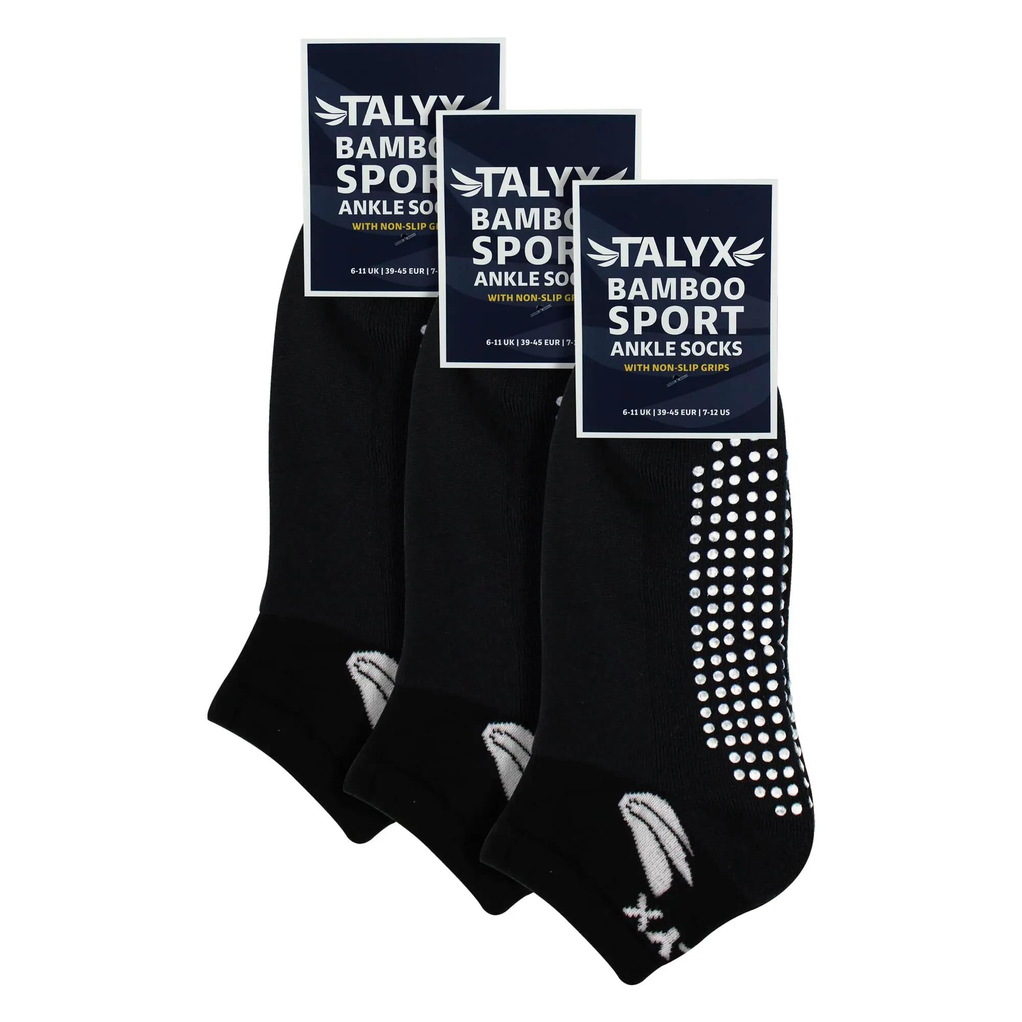 TALYX - 3 Paia Calze Uomo Bambù Corte Antiscivolo Rinforzate 2/5