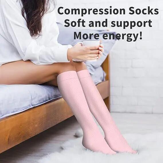 Chaussette de Contention Bas de Contention Chaussettes de Compression pour Homme 4/6
