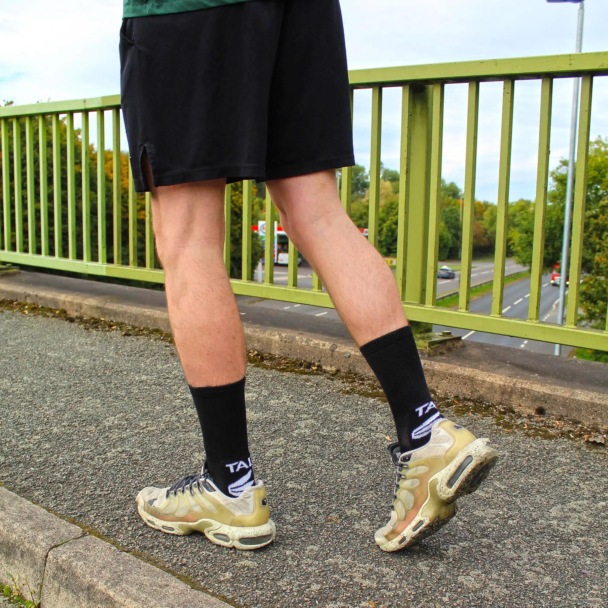 6 Pack Mens Bamboo Crew Grip Socks | Reinforced Heel & Toe Soft Non Slip Socks 4/5