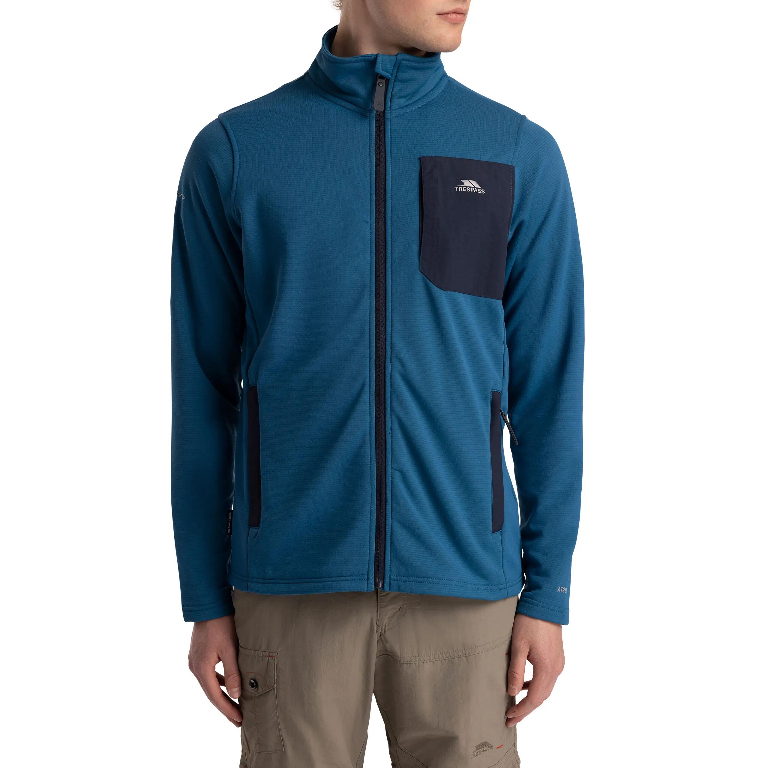 Mens Full Zip Grid Fleece Airtrap AT200 Contrast Pockets Arranfore 4/5