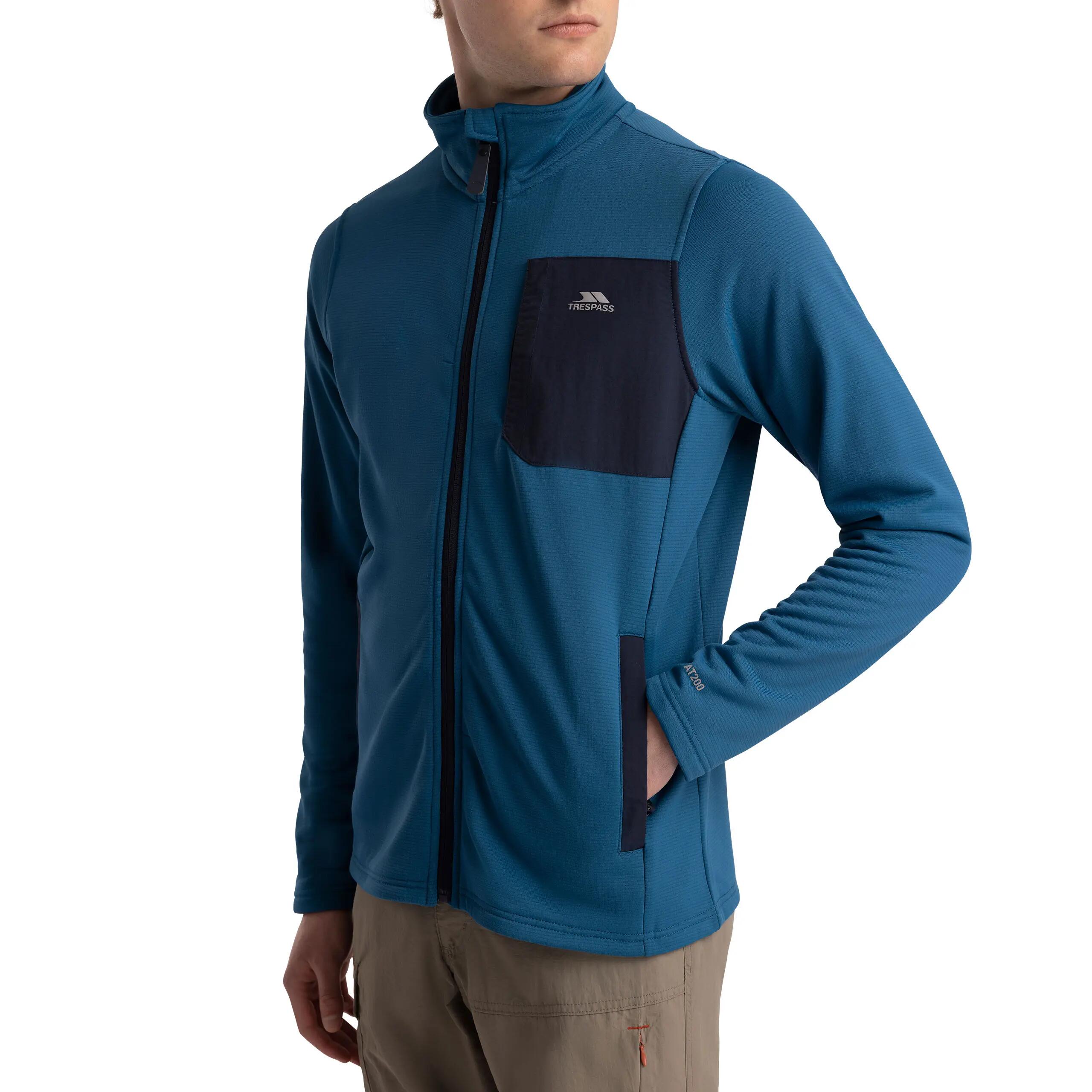Mens Full Zip Grid Fleece Airtrap AT200 Contrast Pockets Arranfore 3/5