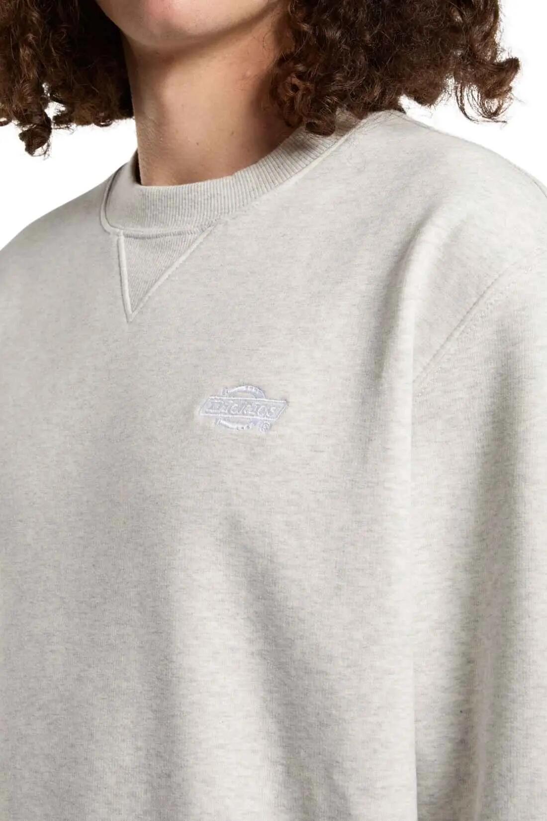 Sweatshirt - sportswear - Homme - Coupe relaxed, logo brodé - gris clair 4/4