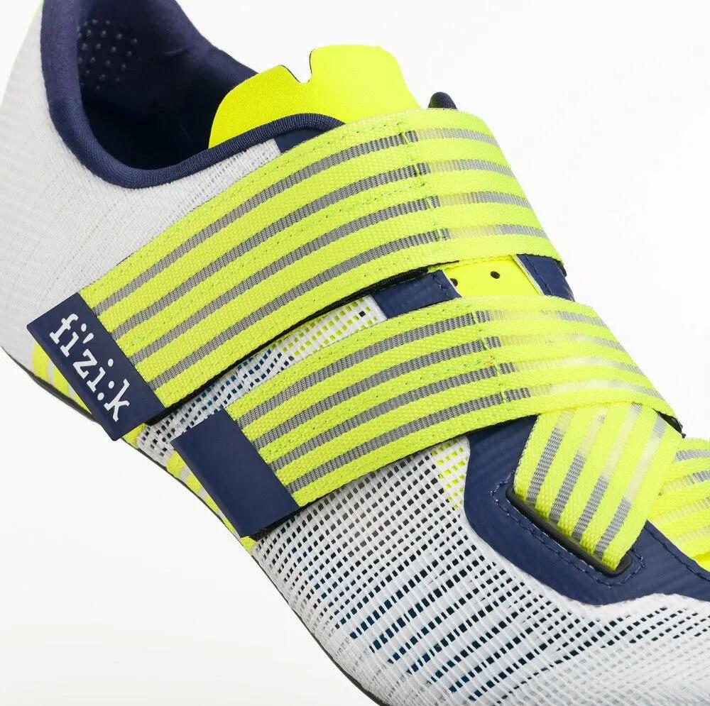 Fizik Vento Powerstrap Aeroweave Rennradschuhe Movistar Team Weiß/Gelb 4/6