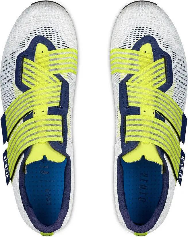Fizik Vento Powerstrap Aeroweave Rennradschuhe Movistar Team Weiß/Gelb 2/6