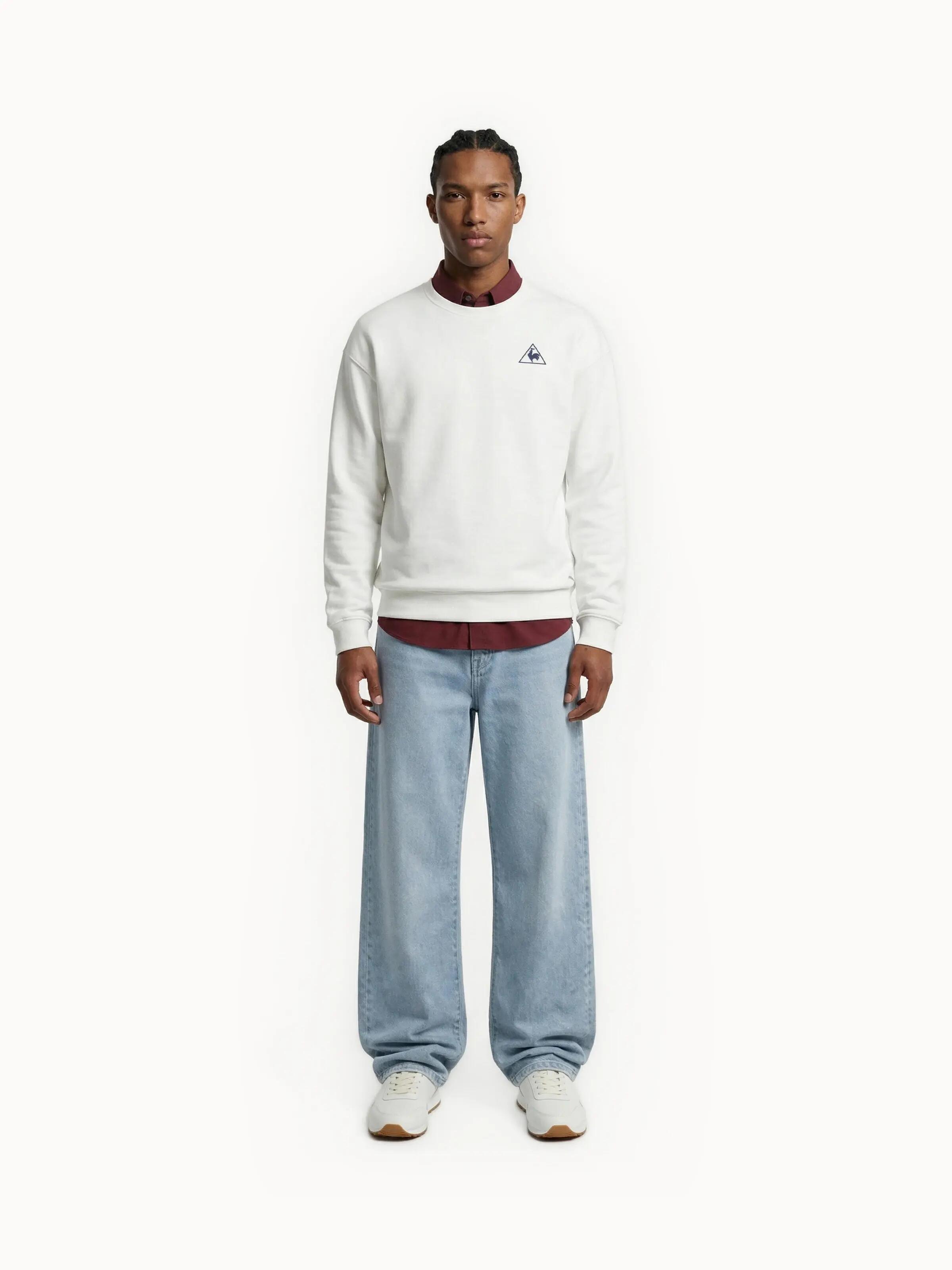 Sweat col rond relax en double face 4/4
