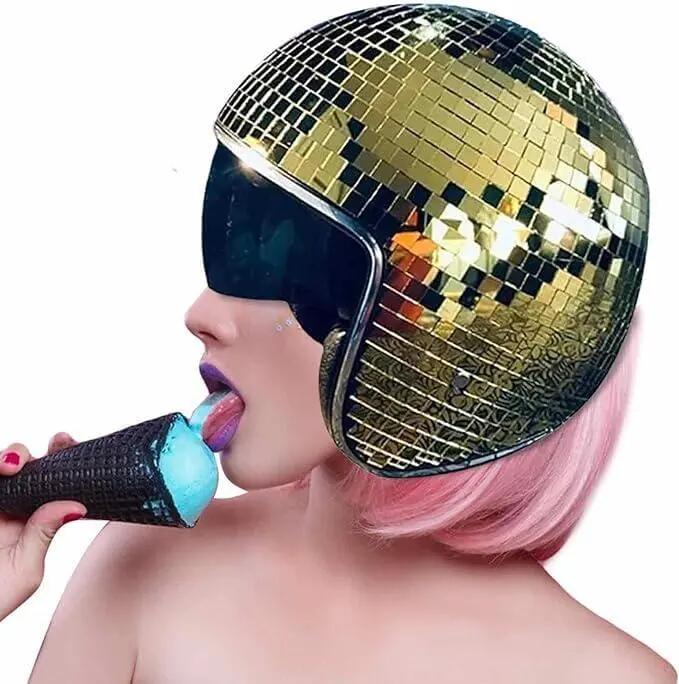 Chapeau disco générique, casque boule à paillettes miroir disco avec visière rét 7/7