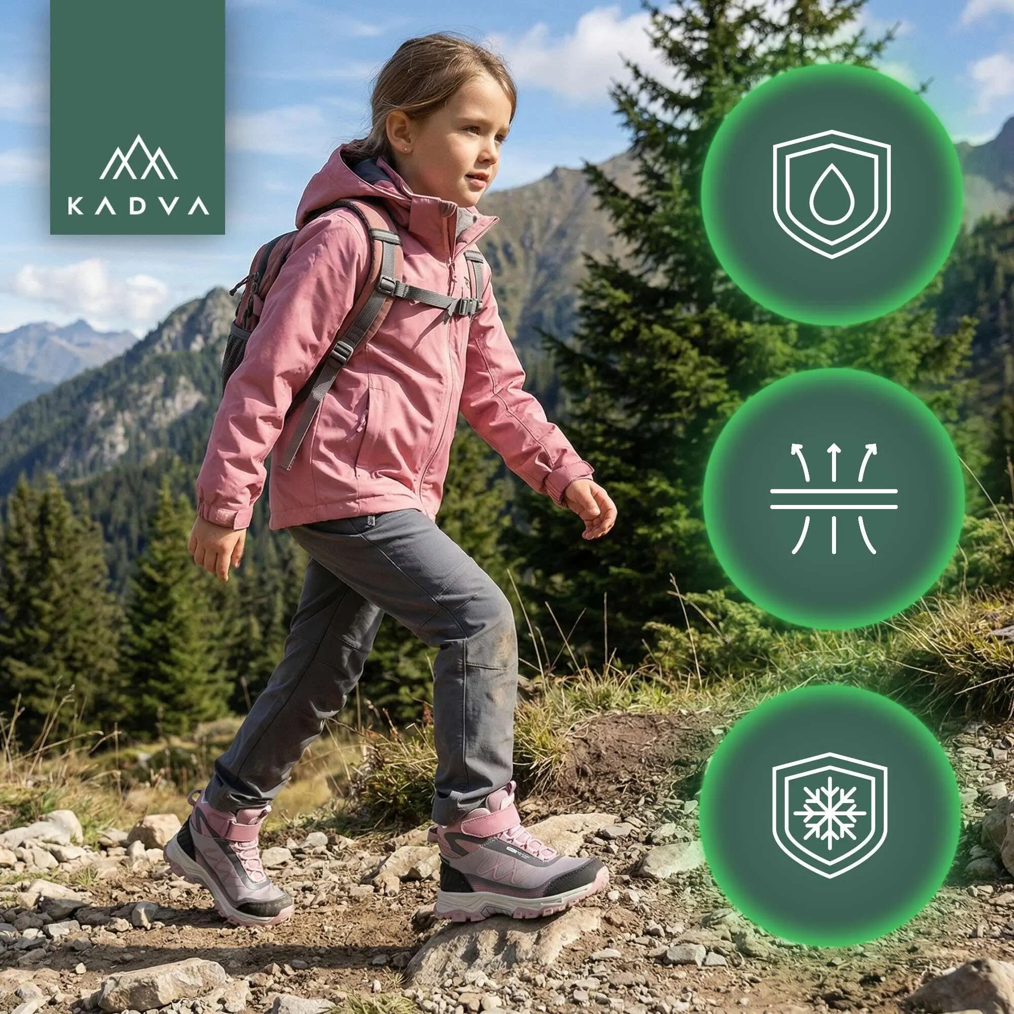 Calçado de trekking infantil KADVA Rocky Trail Mid à prova d'água Softshell 3/6