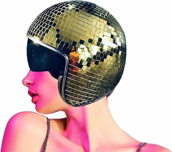 Chapeau disco générique, casque boule à paillettes miroir disco avec visière rét 6/7