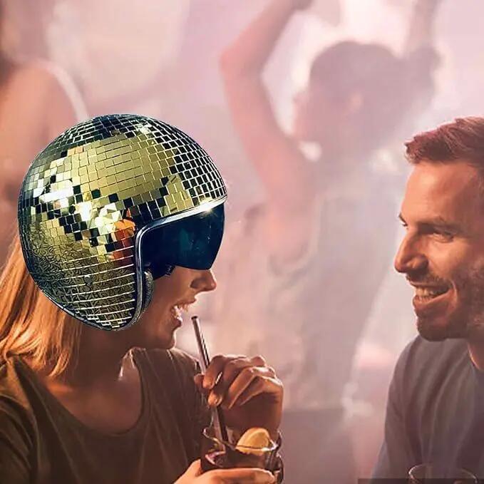 Chapeau disco générique, casque boule à paillettes miroir disco avec visière rét 4/7