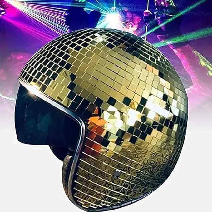 Chapeau disco générique, casque boule à paillettes miroir disco avec visière rét 2/7