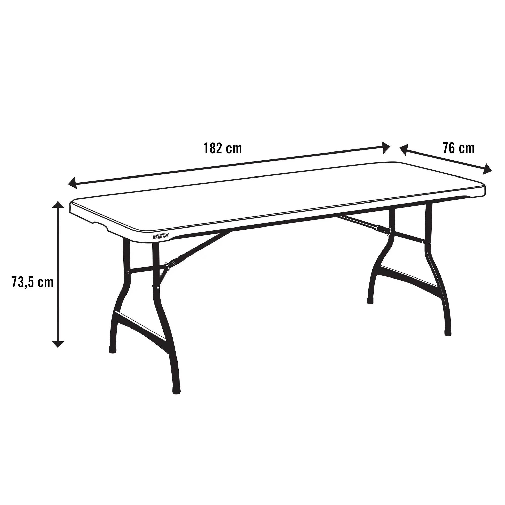 Mesa rectangular patas plegables negro Lifetime 182 x 76 x 73,5 cm 5/5
