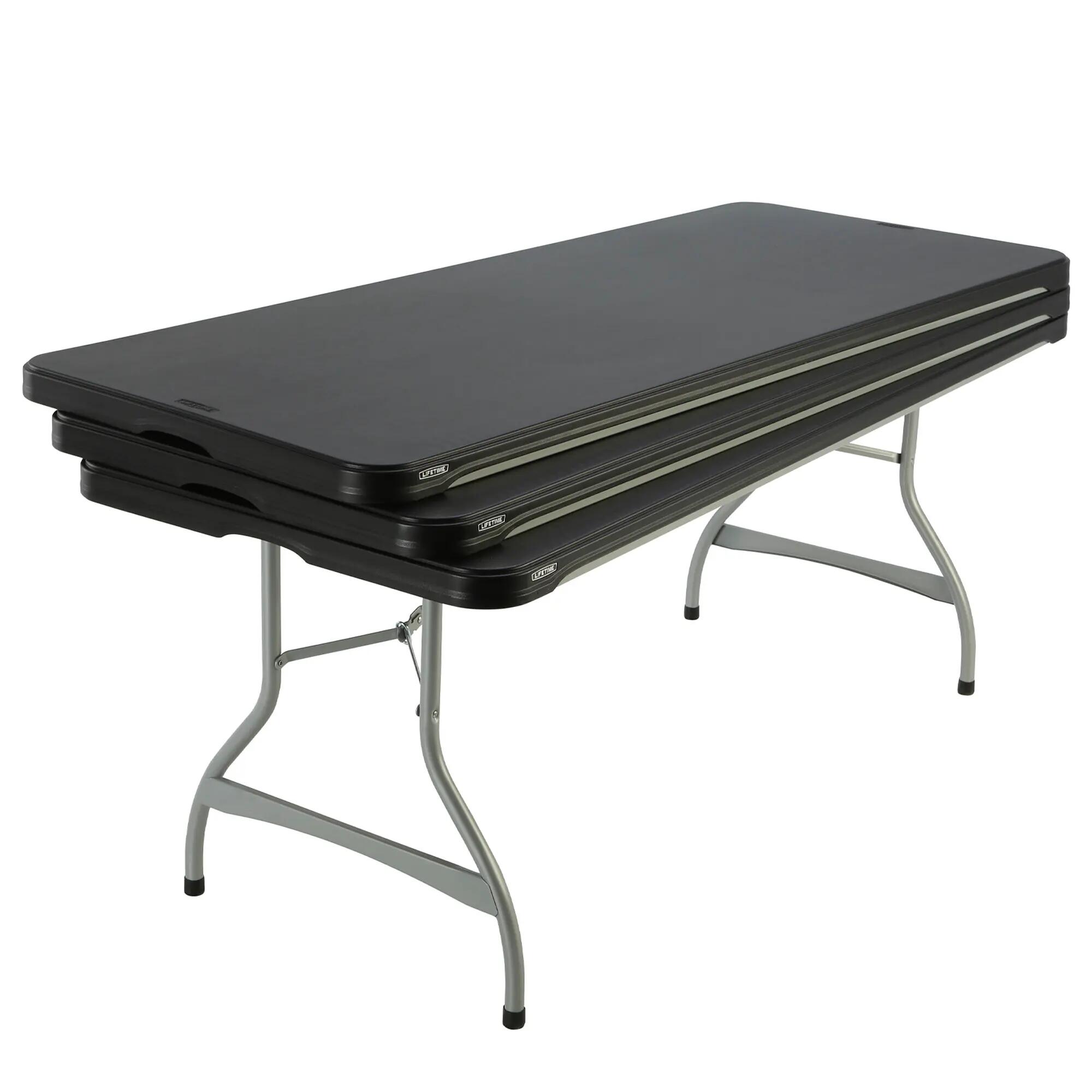 Mesa rectangular patas plegables negro Lifetime 182 x 76 x 73,5 cm 3/5