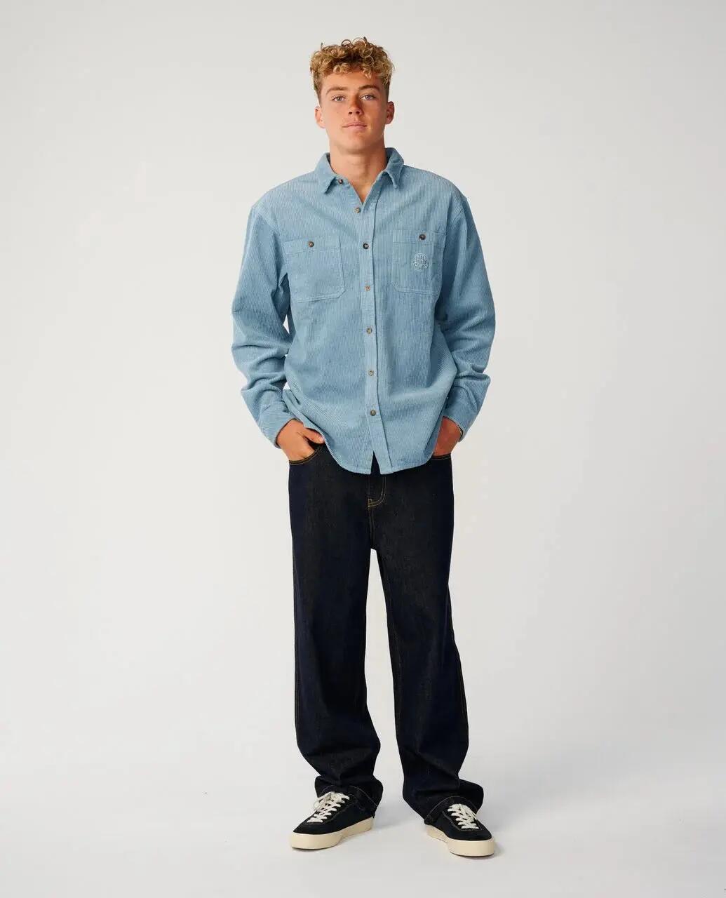 Rip Curl Premium Surf Cord L/s Shirt - Citadel Blue 6/7