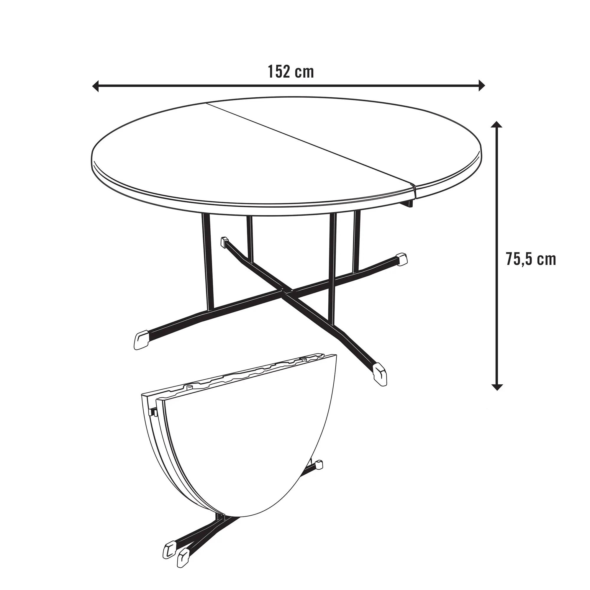 Mesa redonda plegable blanco Lifetime Ø152 x 75,5 cm 4/4