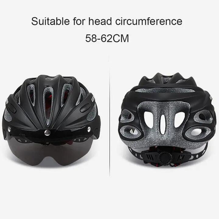 Casque de vélo QttvbTna, 17 trous de ventilation, visière amovible, noir, 58-62 2/5