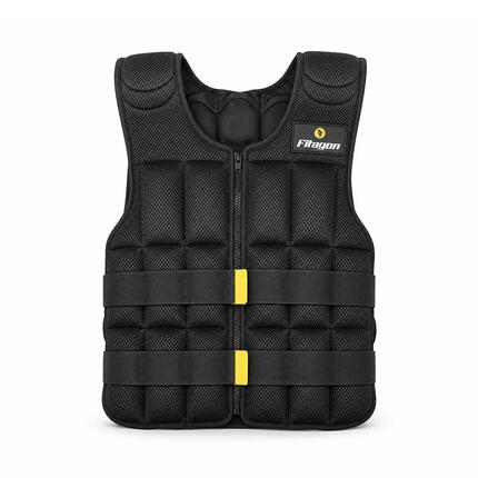Gilet lesté - entraînement - unisex - ajustable, 10 kg - noir