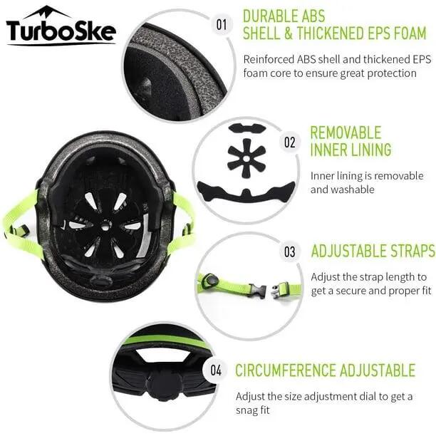 Casque de skateboard HHHC, casque de BMX, casque multisports, casque de vélo pou 4/5