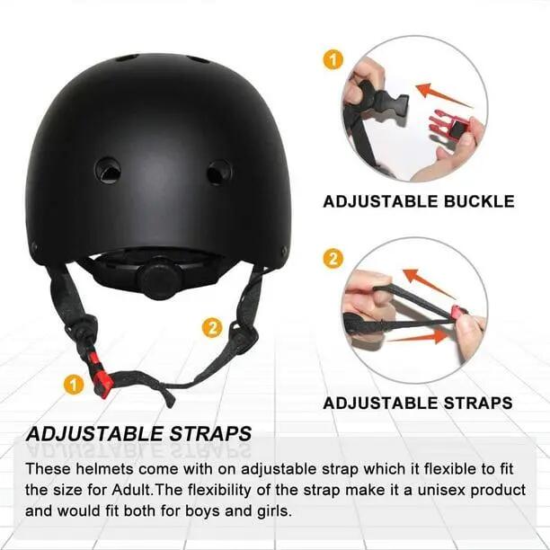 Casque de vélo/skateur ajustable pour garçons et filles (noir, taille : L) 4/4
