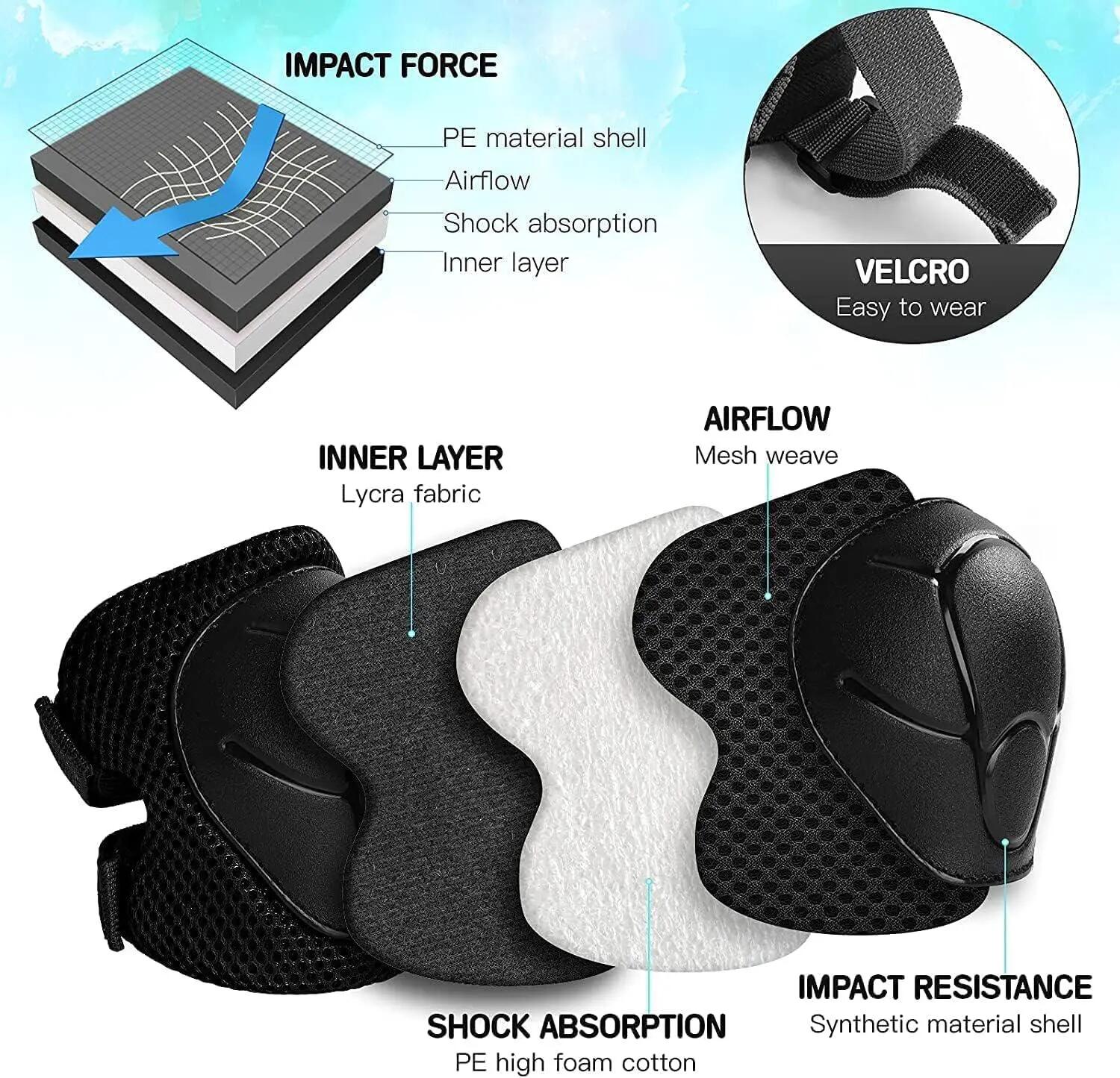 Casque ajustable pour enfants avec genouillères, coudières et protège-poignets - 7/9