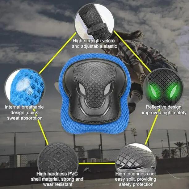 Ensemble de protection pour casque de vélo enfant, idéal pour trottinette, skate 6/7