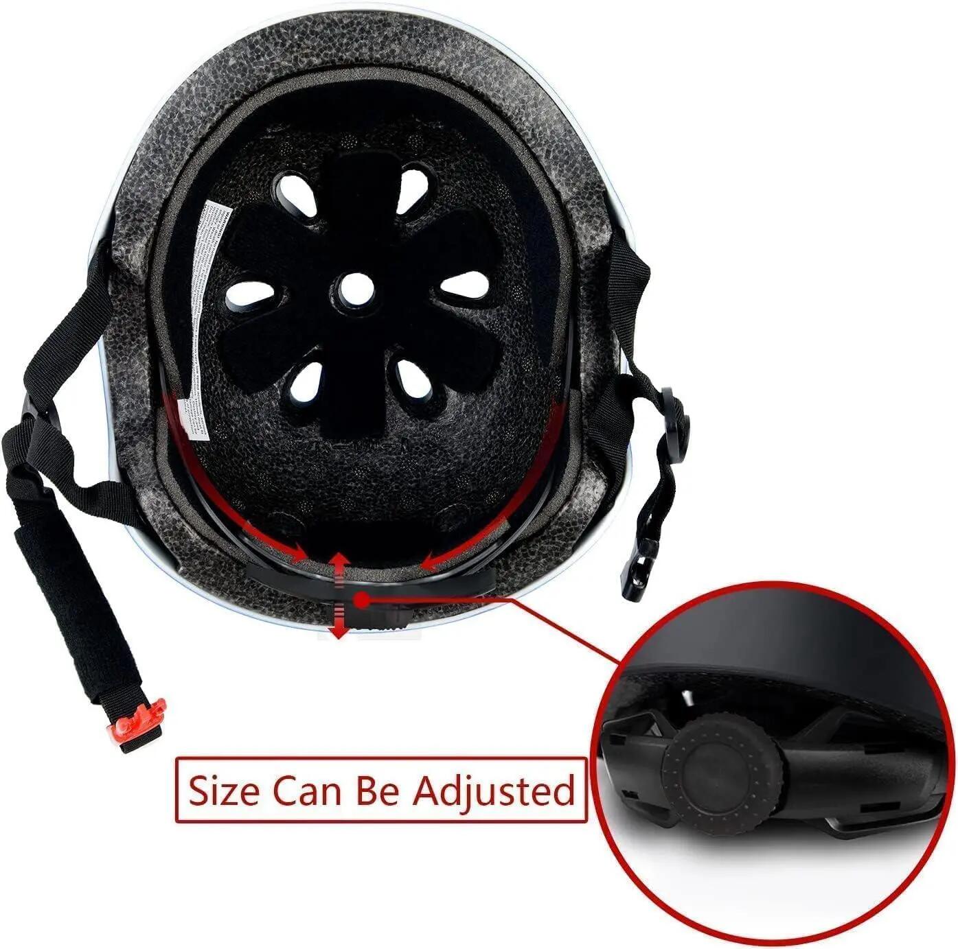 Casque ajustable pour enfants avec genouillères, coudières et protège-poignets - 4/9