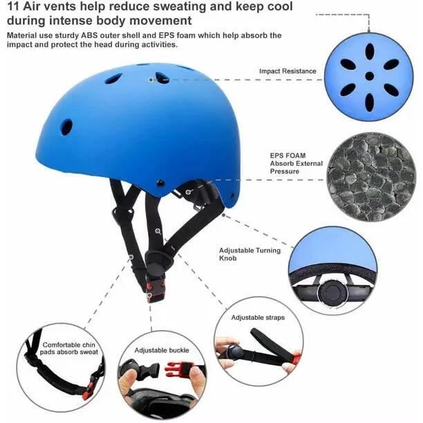 Ensemble de protection pour casque de vélo enfant, idéal pour trottinette, skate 2/7