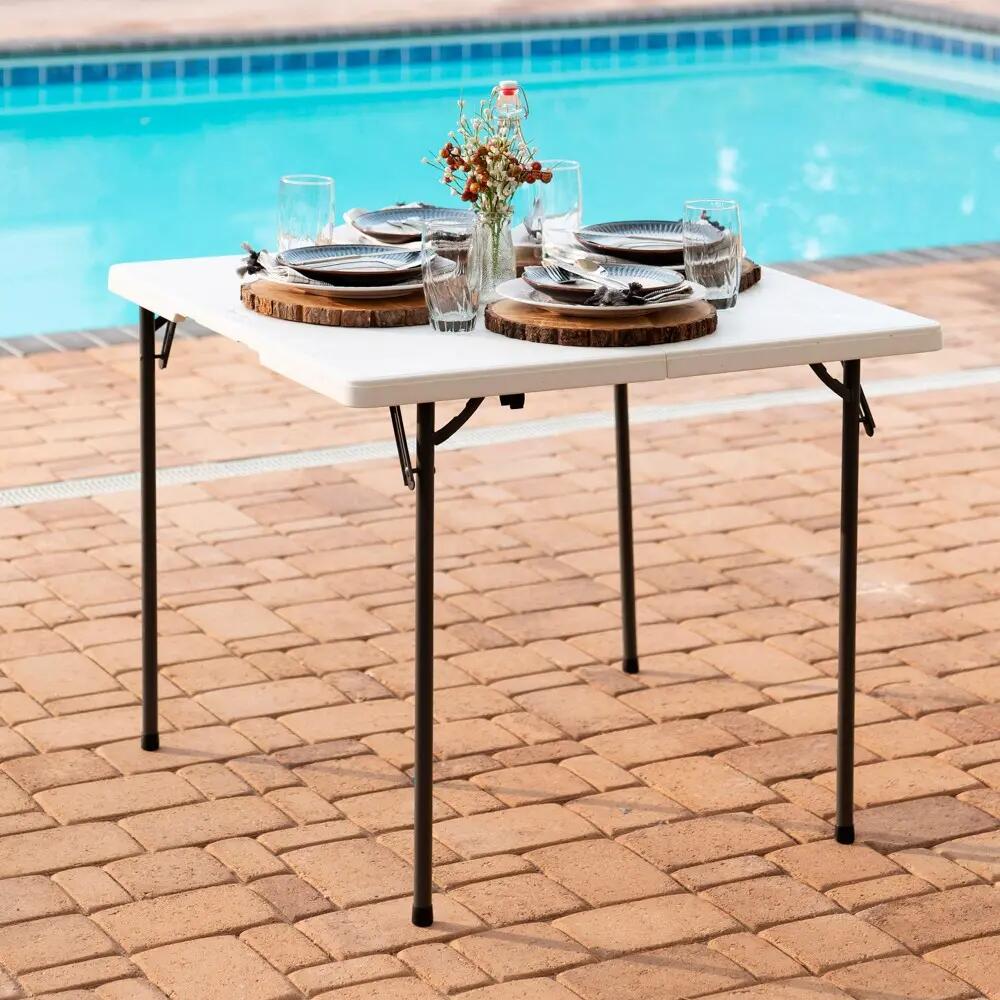 Mesa cuadrada plegable blanco Lifetime 86x86x73,5 cm 5/7
