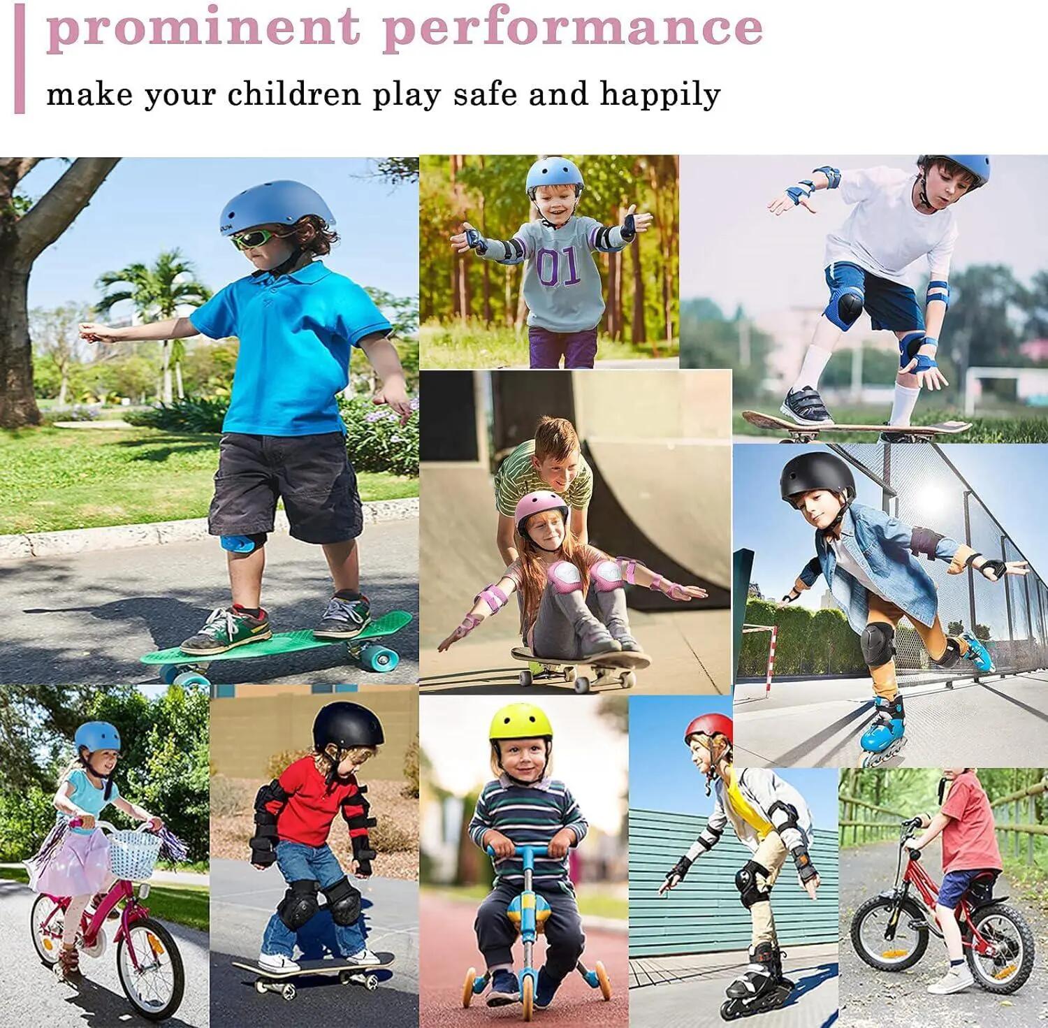 Ensemble casque de vélo enfant, certifié CPSC, avec genouillères, coudières et p 6/7