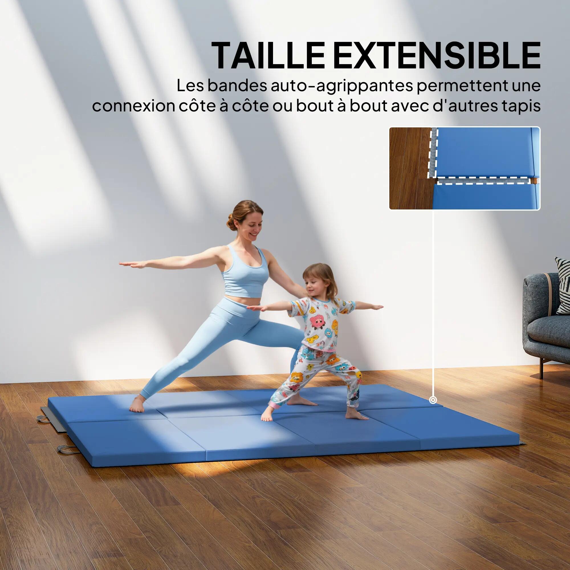 Tapis de gym yoga fitness pliable - poignée - synthétique 5/5