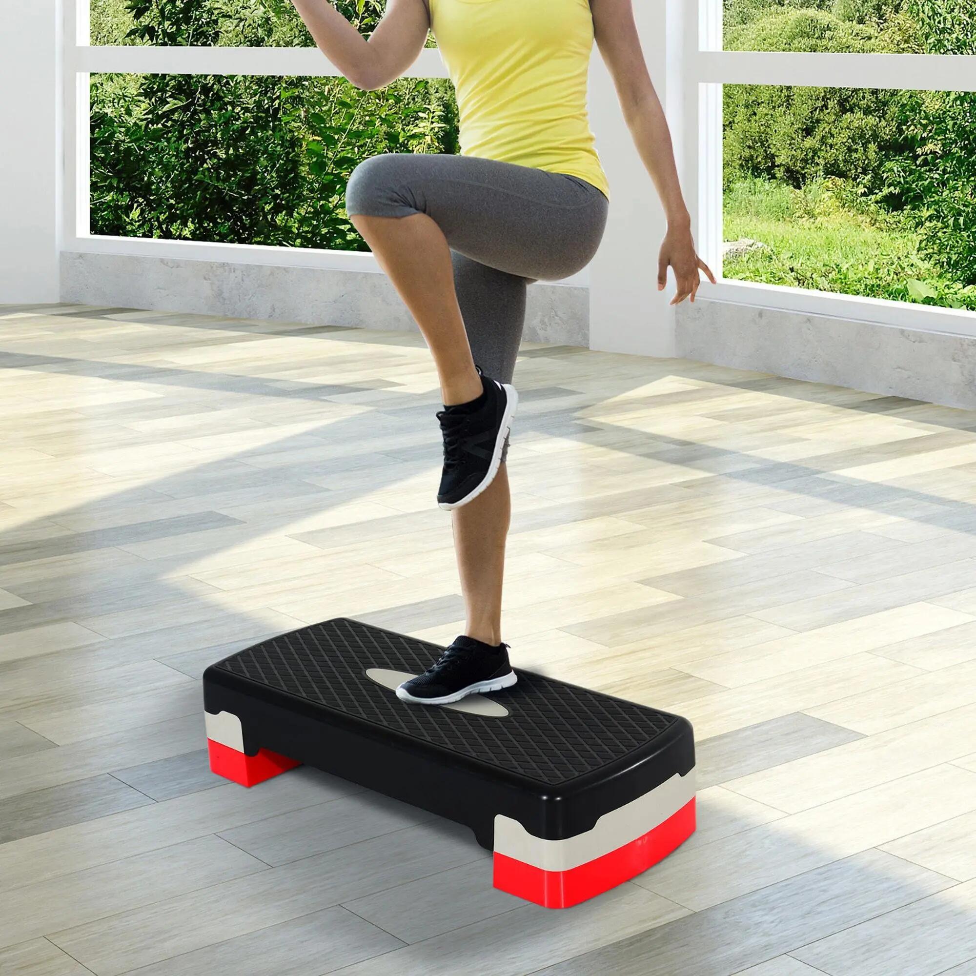 Stepper de fitness, stepper aérobique, antidérapant, hauteur réglable, 2 niveaux 3/9