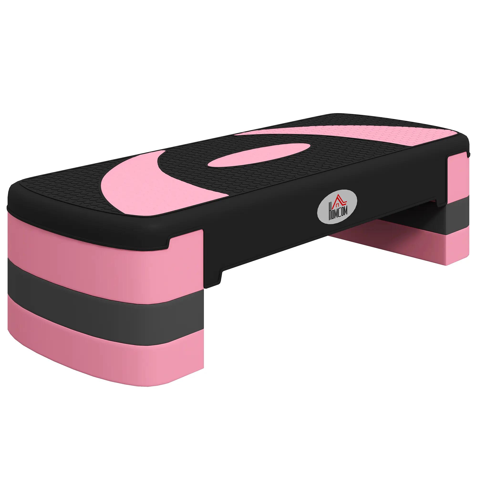 Step de Aeróbic HOMCOM 80x31x20 cm Rosa y Negro 2/5