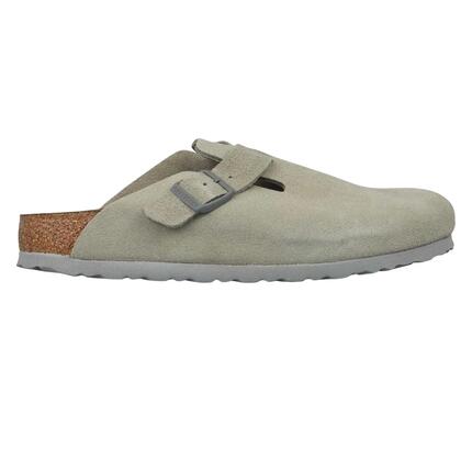 Boston" Clogs für , Wildleder Damen Steinfarben