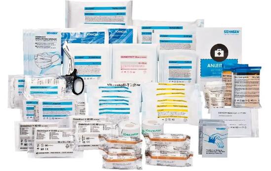 set de recharge premiers secours DIN 13169 CH, blanc, 20 x 20 x 20 cm