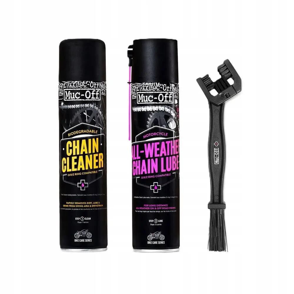 Zestaw do czyszczenia i smarowania łańcucha motocyklowego CHAIN CARE  MUC-OFF 3/5