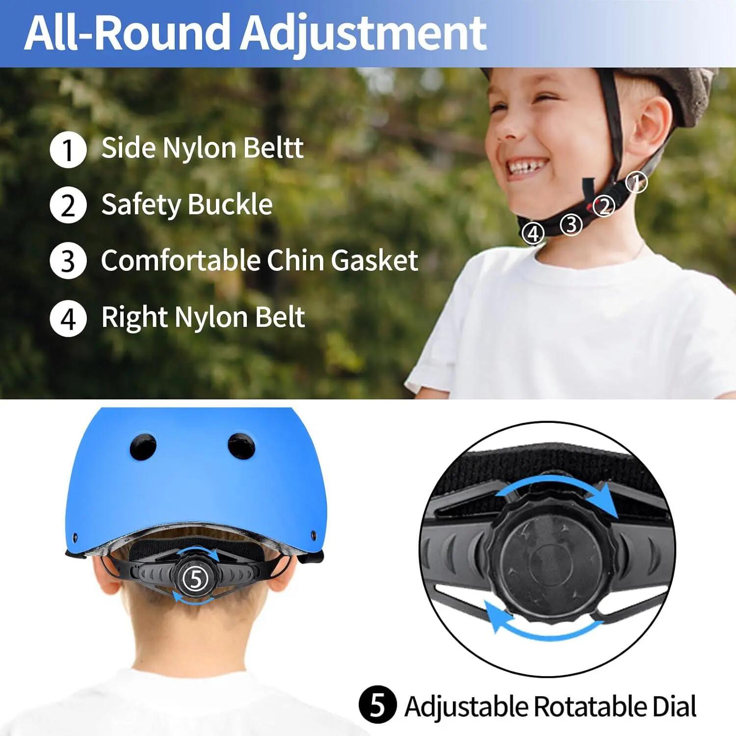 Casque de vélo enfant, casque de skateur, réglable pour vélo, trottinette, skate 3/5