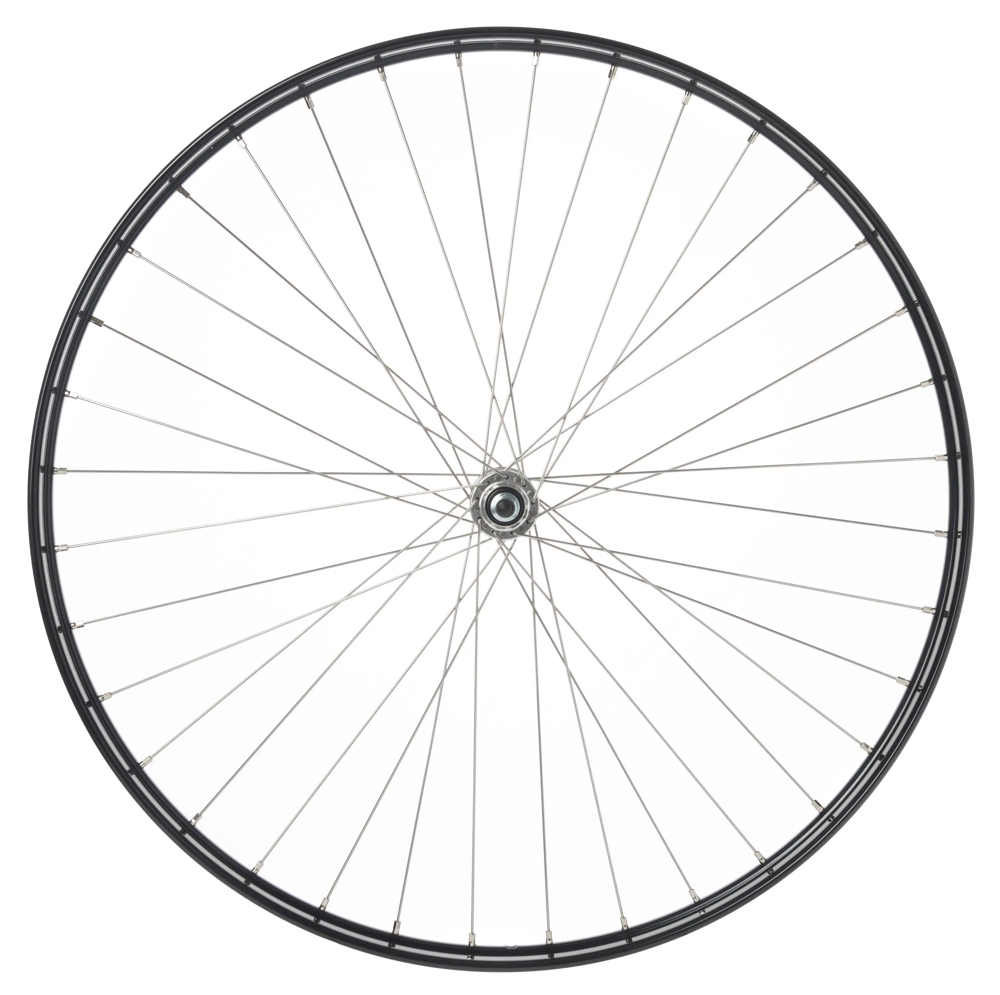 Roată față 28" 1/2 22-635, spițe inox, negru