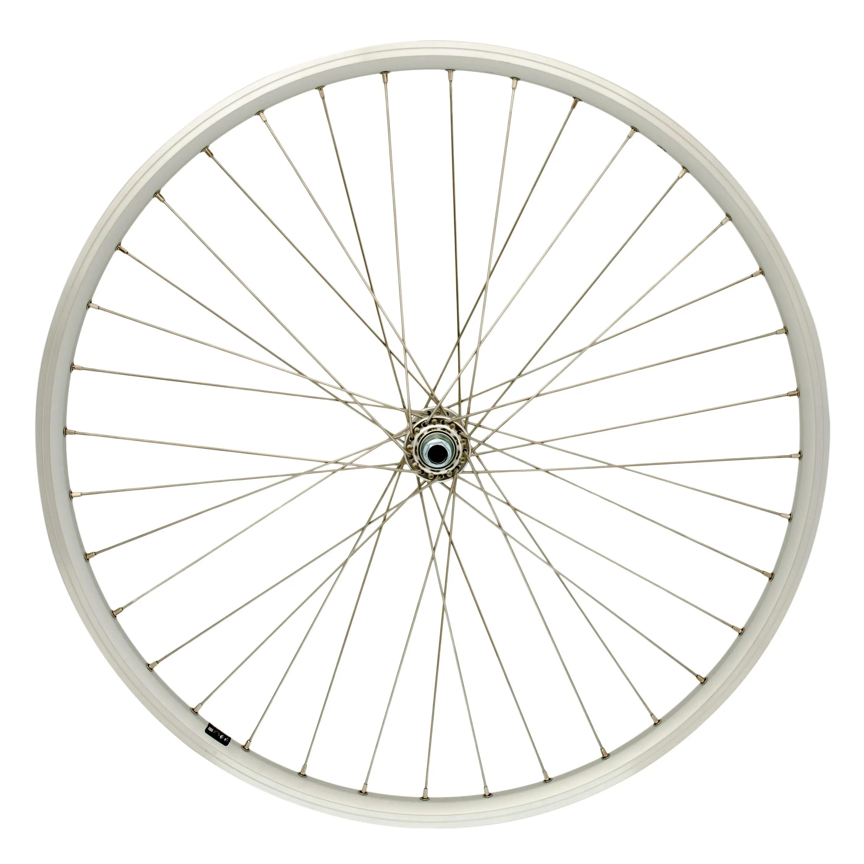 Roată față bicicletă 26 inch 19-559, ax fix, spițe inox, argintie