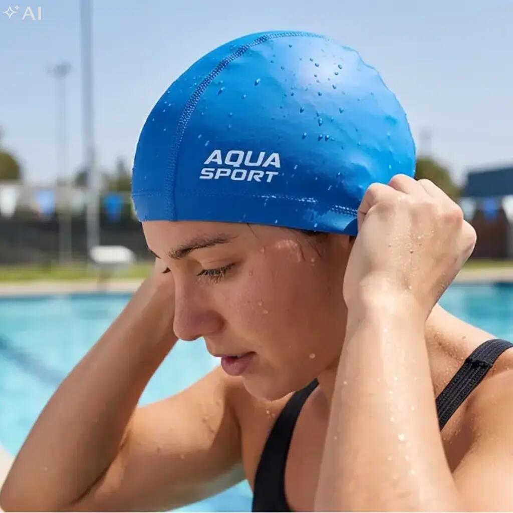 Czepek pływacki materiałowy dla dorosłych Aqua-Sport PU Cap 3/7