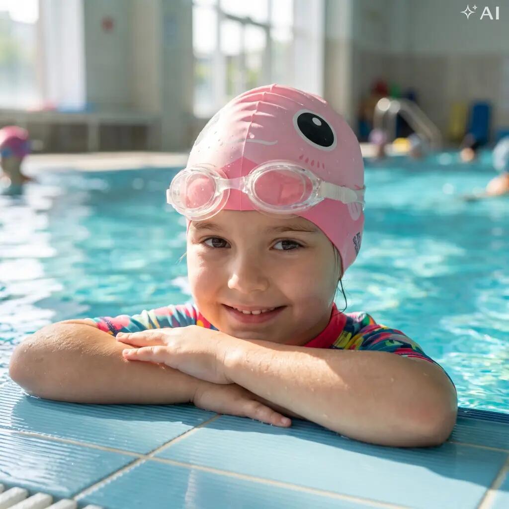 Czepek pływacki silikonowy na basen dla dzieci Aqua-Sport 5/7