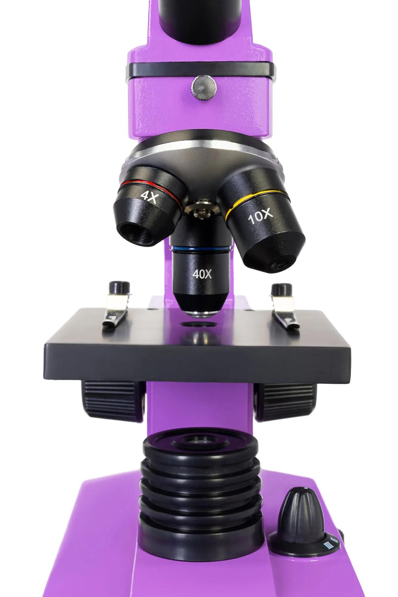 Microscopio Levenhuk Rainbow 2L PLUS Ametista con libro in italiano 9/14