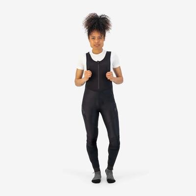Lange fietsbroek met bretels dames deep winter