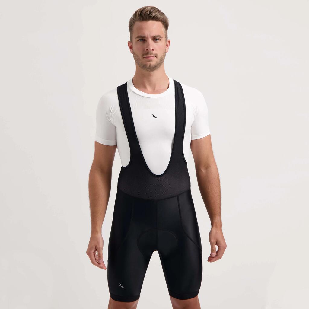 Men's Road Cycling Bib Shorts with Padding Core Black