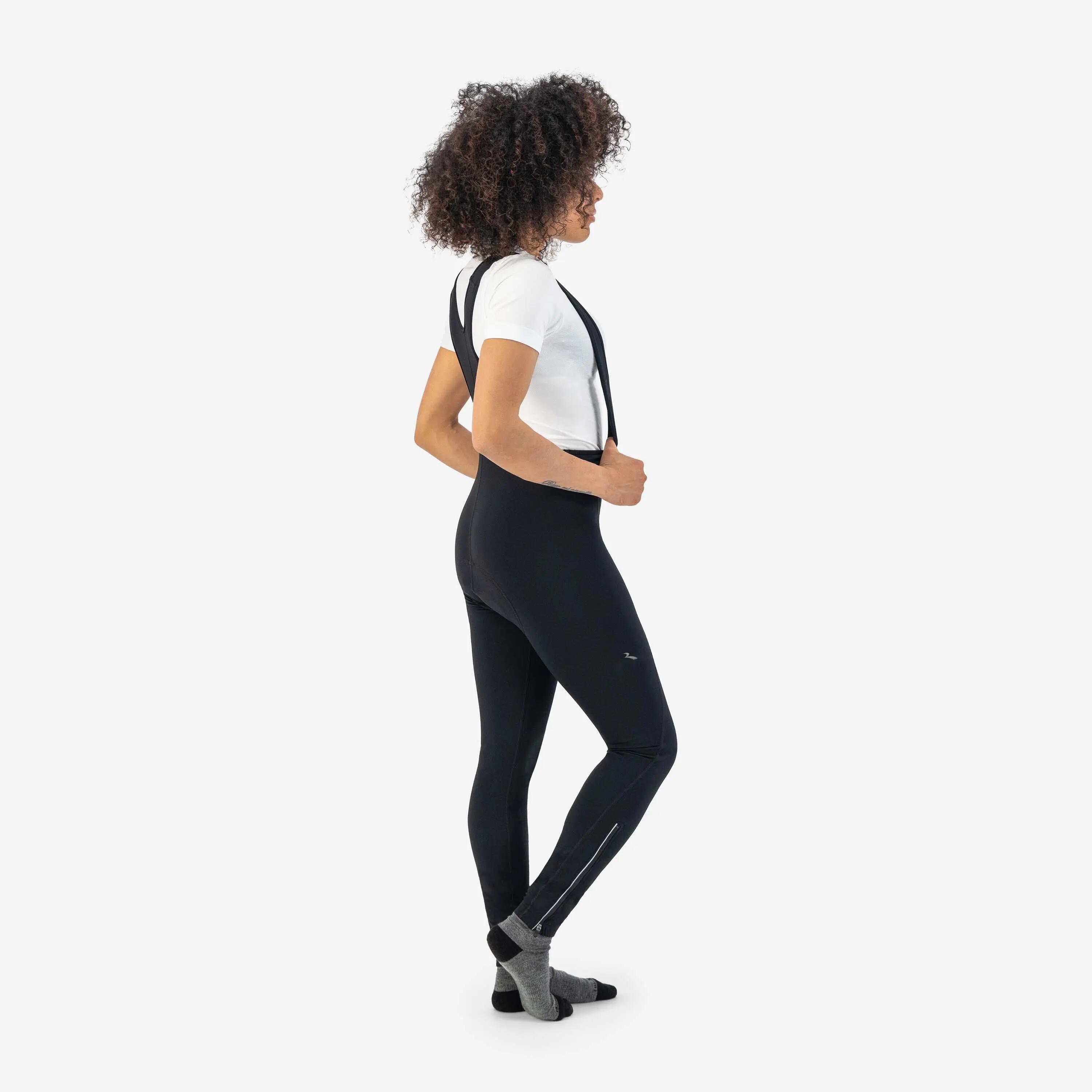 Lange Fietsbroek Met Bretels Dames Core 3/7