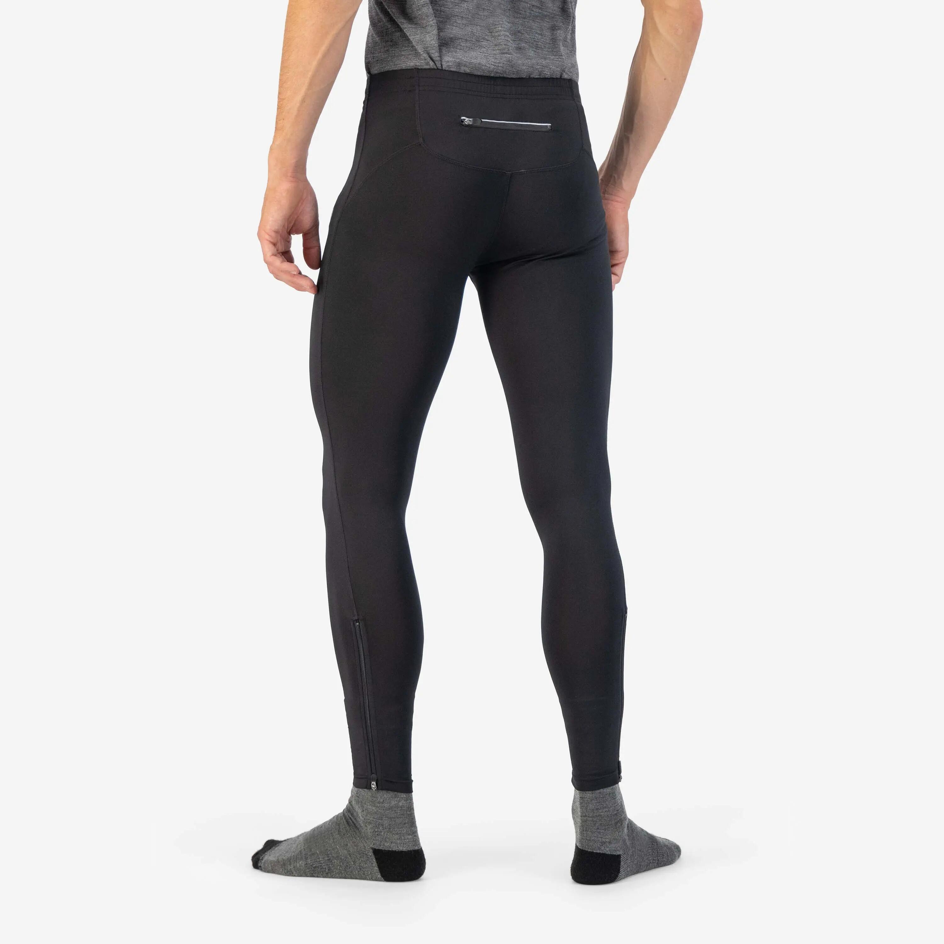 Hardloopbroek Heren Warme Hardlooptight Core Zwart 3/7