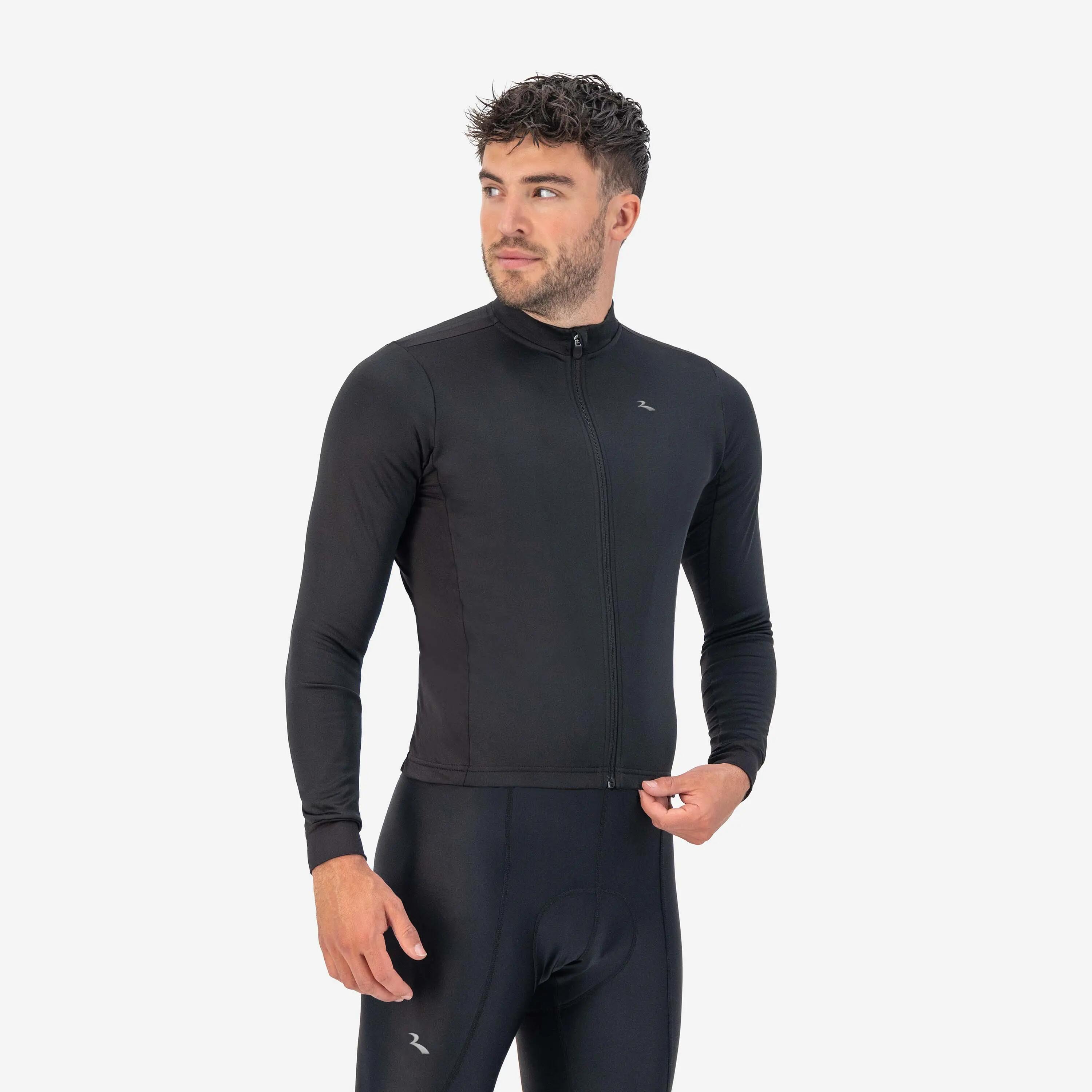 Fietsshirt Lange Mouwen Heren Core Zwart 1/7