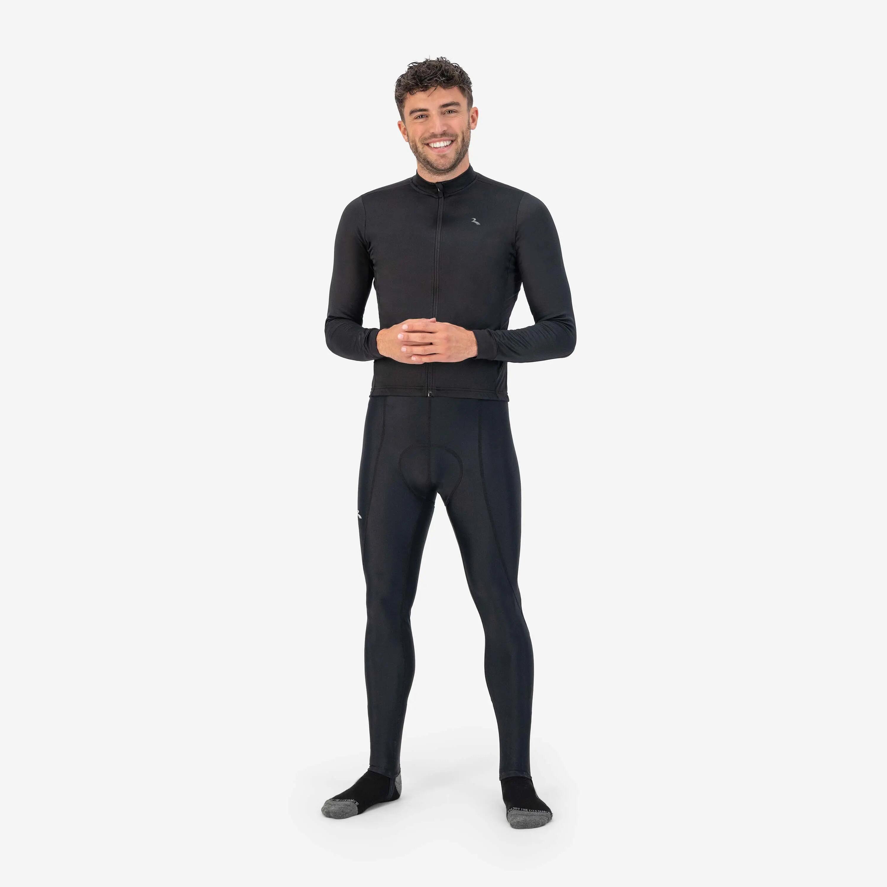 Fietsshirt Lange Mouwen Heren Core Zwart 6/7