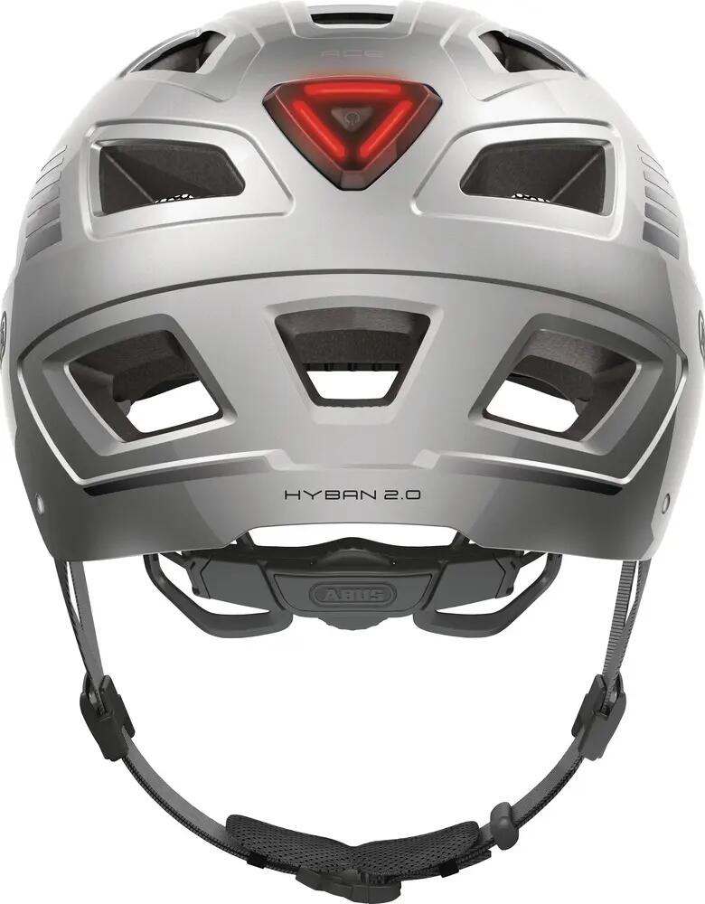 Casque ABUS Hyban 2.0 Signal Argent L 56-61 cm pour une visibilité optimale 6/7
