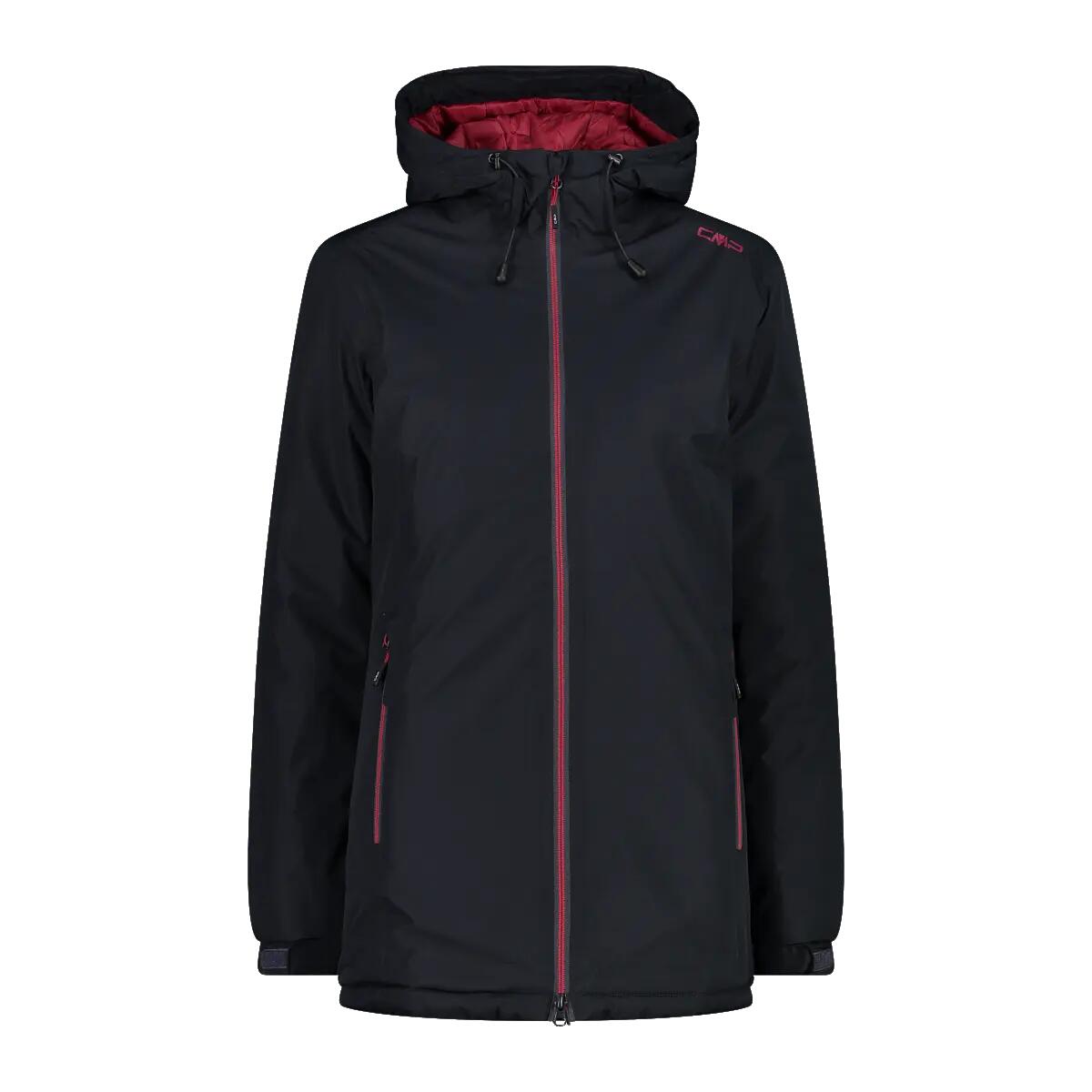 Jacke Bergwandern Damen Jacket Long Fix Hood - grün 3/4