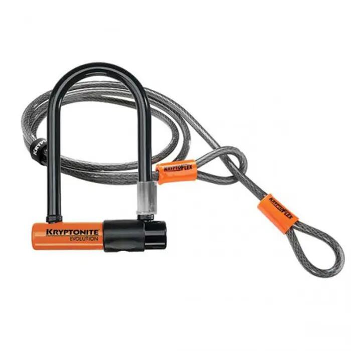 Kryptonite Evolution Mini-7 + hurokkábel kulcsos U-lakat